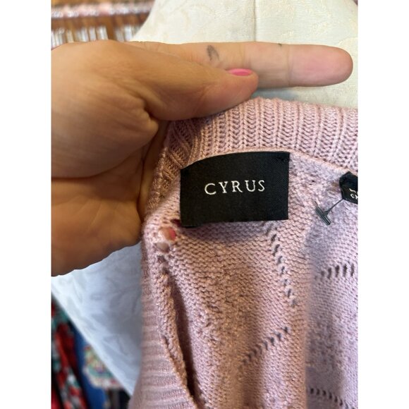 Cyrus Sweater Women's 1X Cocoon Pink Diamond Pattern Pullover Knit NWT Stretch - Picture 9 of 11